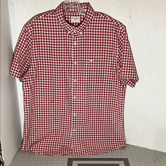 Dockers Other - Dockers Red Casual Button Down Shirt Gingham Pattern